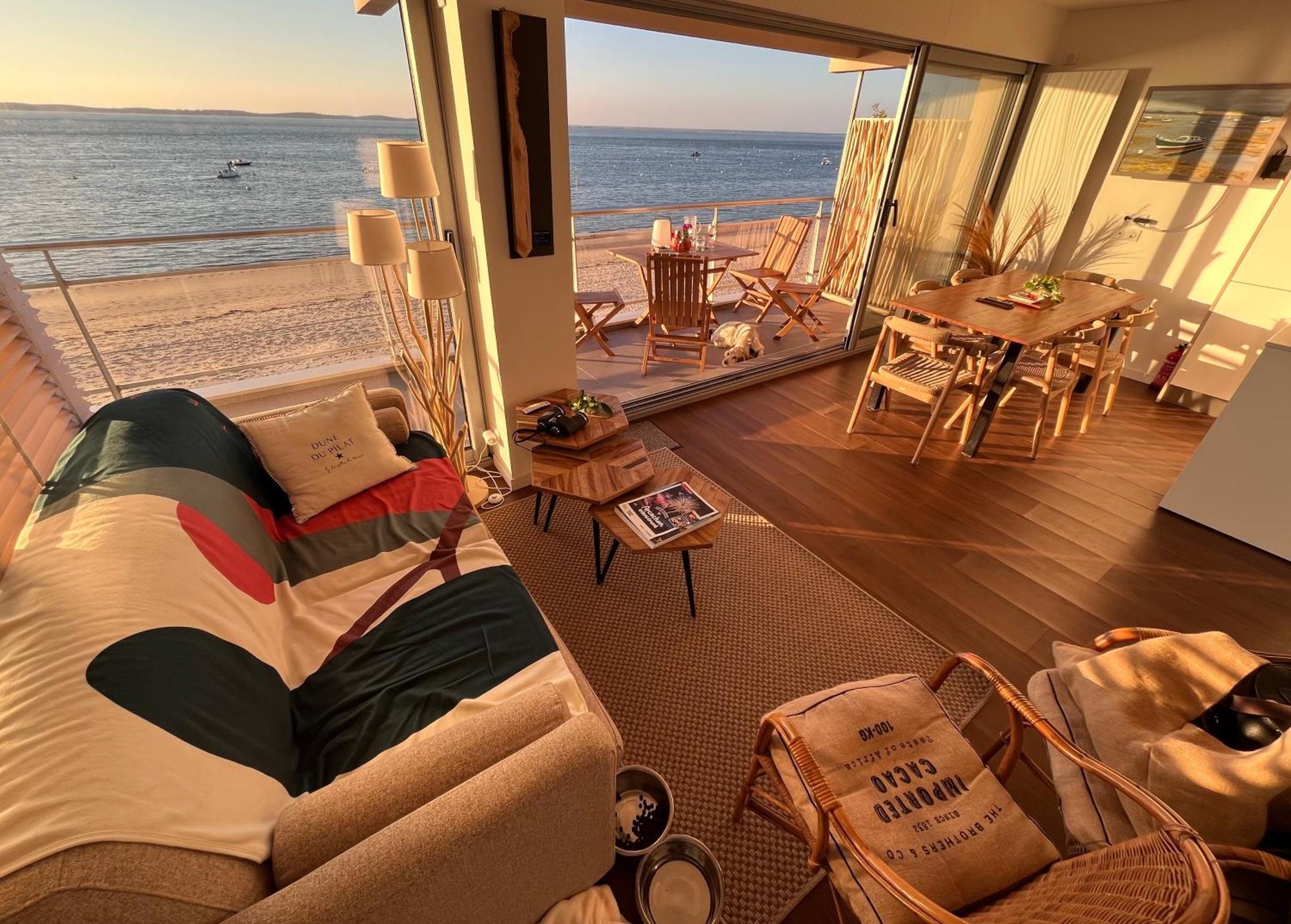 Premiere Ligne Acces Prive Et Direct A La Plage Vue Mer アルカション エクステリア 写真